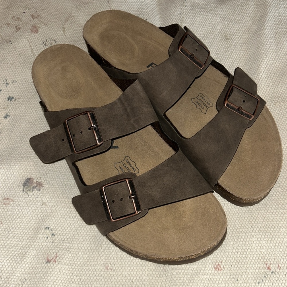 Fitory Men's Cork Buckle Slide Sandals sz 10 NIB